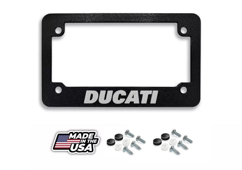 For Ducati Motorcycles Textured Motorcycle License Plate Frame (WHITE)