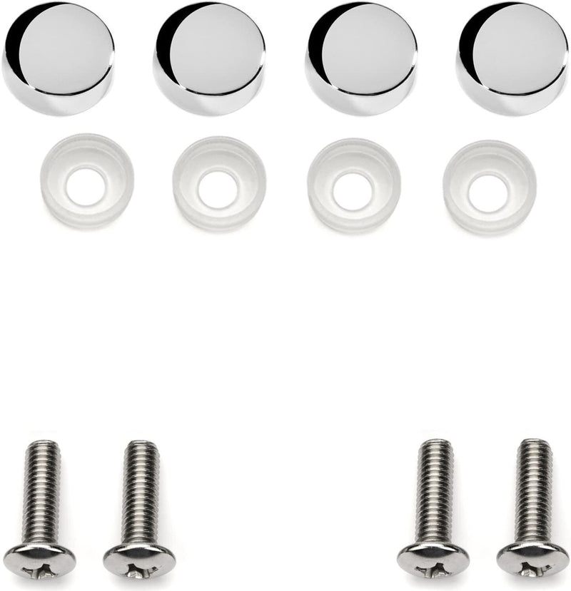 Mirror Finished Stainless Steel License Plate Frame w/ Chrome Screw Caps