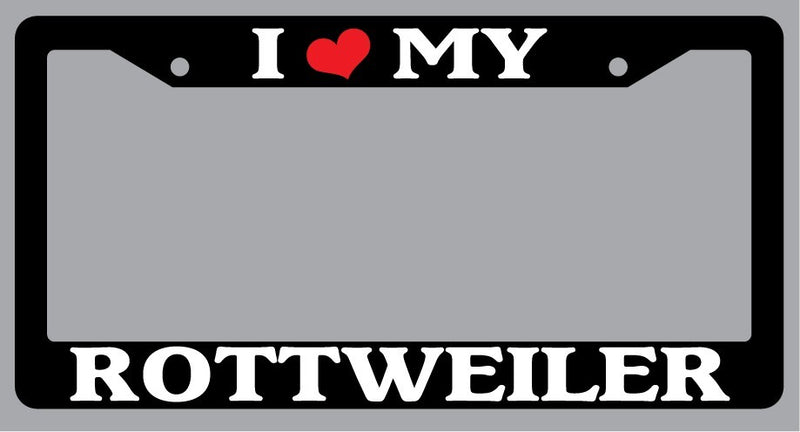 Black License Plate Frame "I Heart My Rottweiler" Auto Accessory 549  Mod-GRAPH9856236-1544
