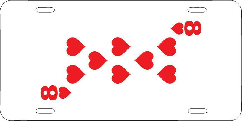 Eight Of Hearts White Vanity License Plate Mod-GRAPH9856236-7679