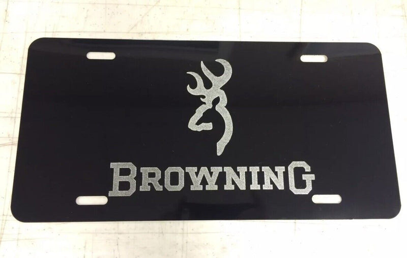BROWNING Car Tag Diamond Etched on Aluminum License Plate