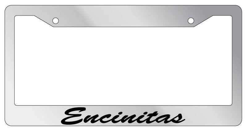 Chrome METAL License Plate Frame Encinitas Cursive Auto Accessory 1244  Mod-GRAPH9856236-8877