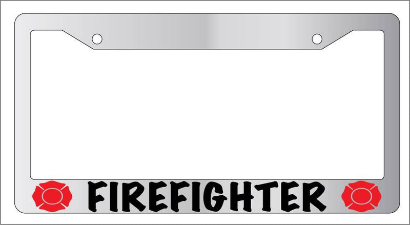 Chrome License Plate Frame FIREFor Fighter (W/LOGOS) Auto Accessory  Mod-GRAPH9856236-5248