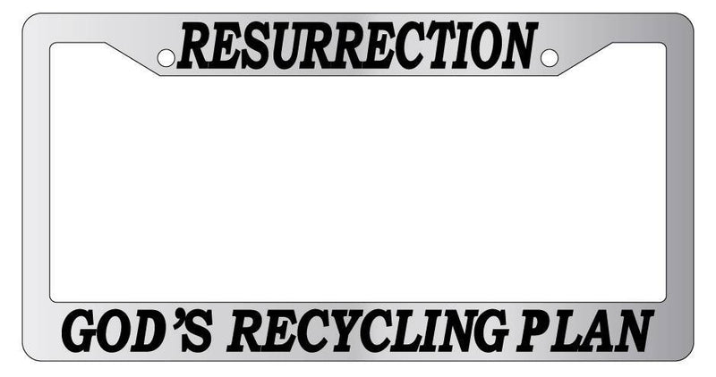 Chrome License Plate Frame Resurrection God&
