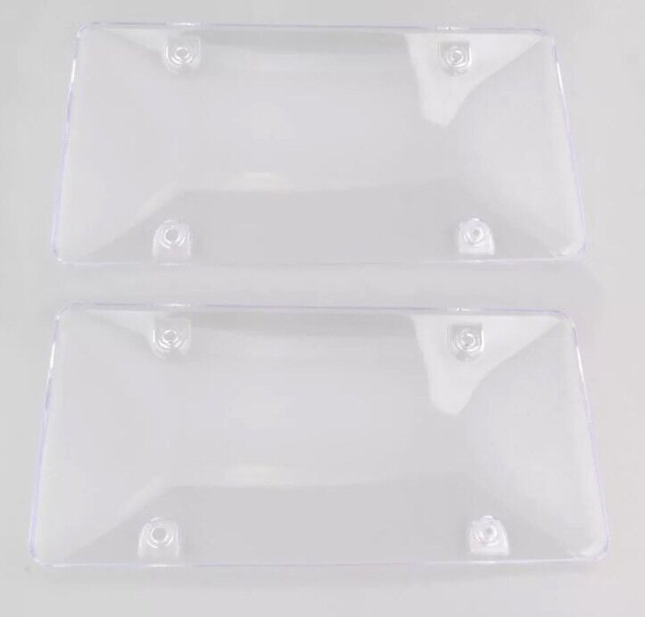 Transparent License Plate Frame Cover BUG Shield Plastic Protector US Auto 2Pcs