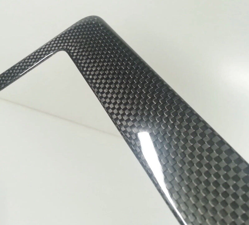 Genuine Real New Black Carbon Fiber License Plate Frame Light Weight Luxury