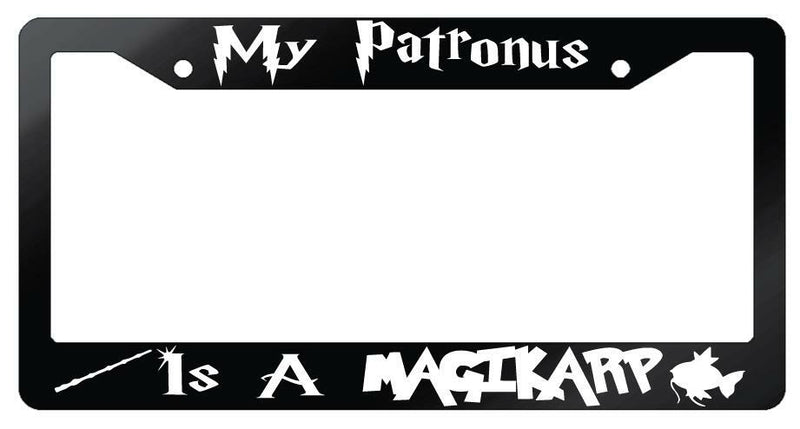 My Patronus Is A Magikarp Glossy Black Plastic License Plate Frame For Harry Potter  Mod-GRAPH9856236-7122