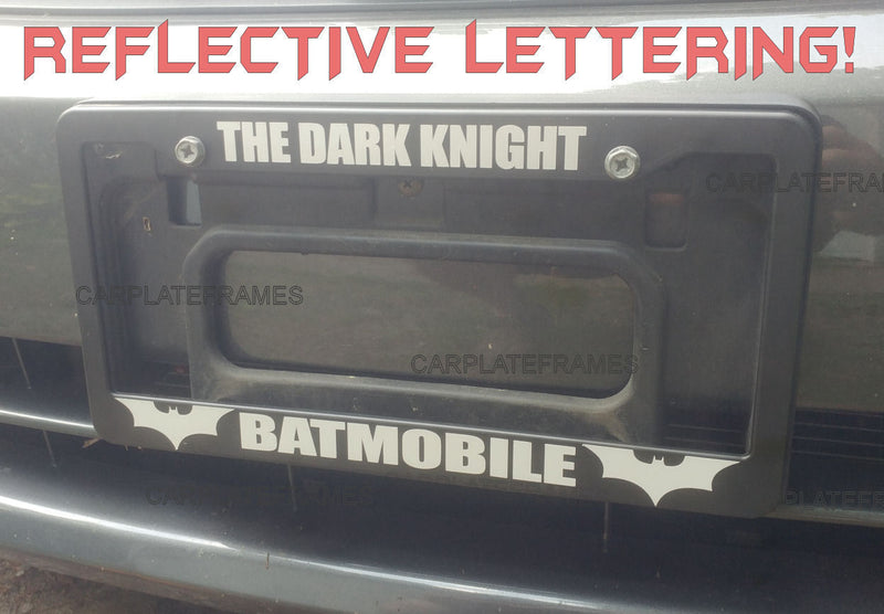 REFLECTIVE THE DARK KNIGHT BATMOBILE License Plate Frame