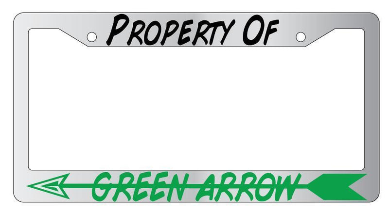 Property Of Green Arrow Chrome License Plate Frame  Mod-GRAPH9856236-4292