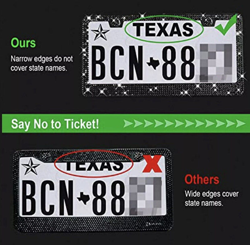 Frame Crystal Glitter Label High-quality Rhinestone License Plate Frames BD