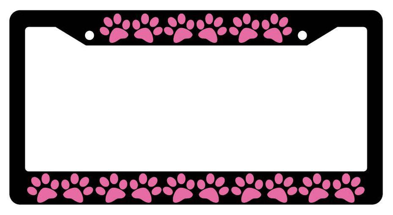 Black License Plate Frame PUPPY FEET (PINK) Auto Accessory  Mod-GRAPH9856236-2050