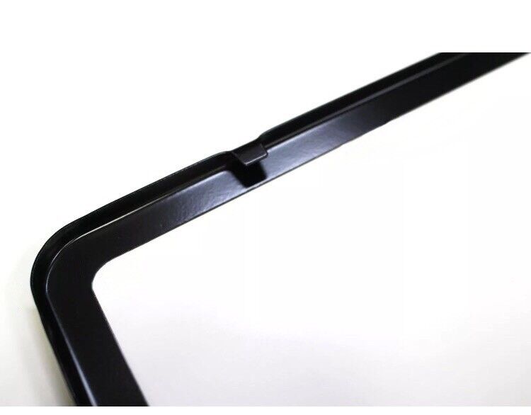 Glossy 2Pcs Slim Black Stainless Steel License Plate Frame Screw Caps 2 Holes