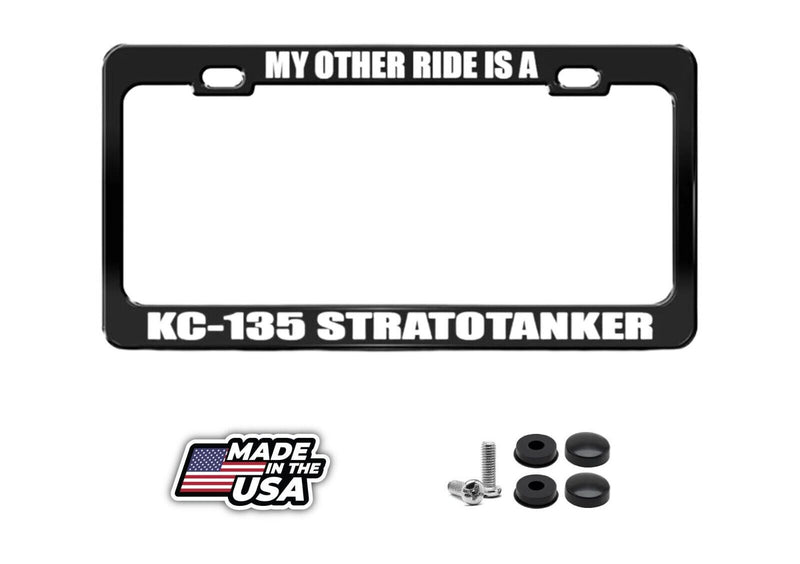 My Other Ride Is A Kc-135 Stratotanker Black Steel Metal License Plate Frame