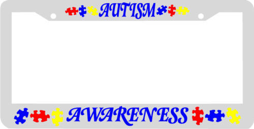 AUTISM AWARENESS puzzle License Plate Frame