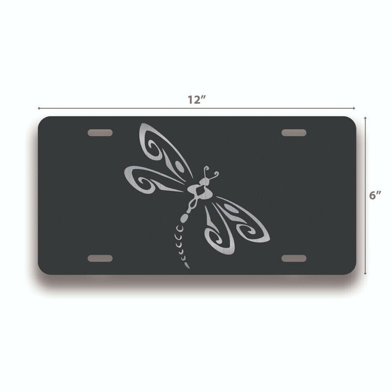 DRAGONFLY LICENSE PLATE TAG VANITY FRONT ALUMINUM 6 INCHES BY 12 INCHES