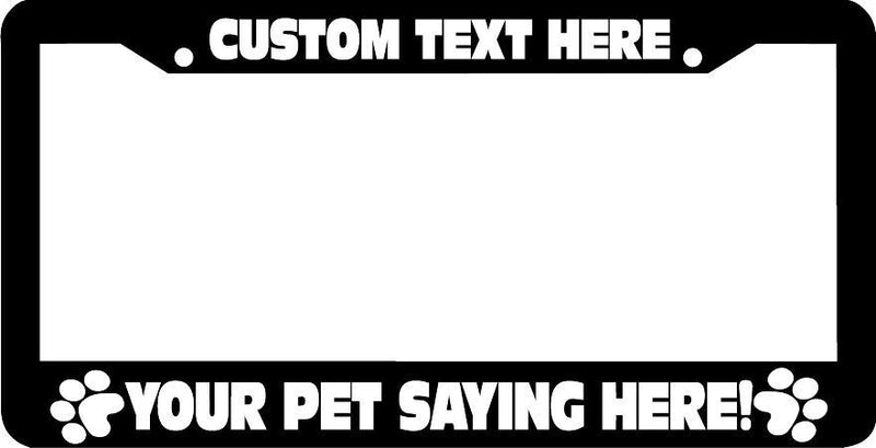 FUN PAW PRINT PET DOG CAT ALL BREEDS PAW PRINT License Plate Frame personalized