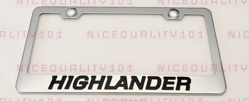 Highlander Stainless Steel Finished License Plate Frame Holder Rust Free
