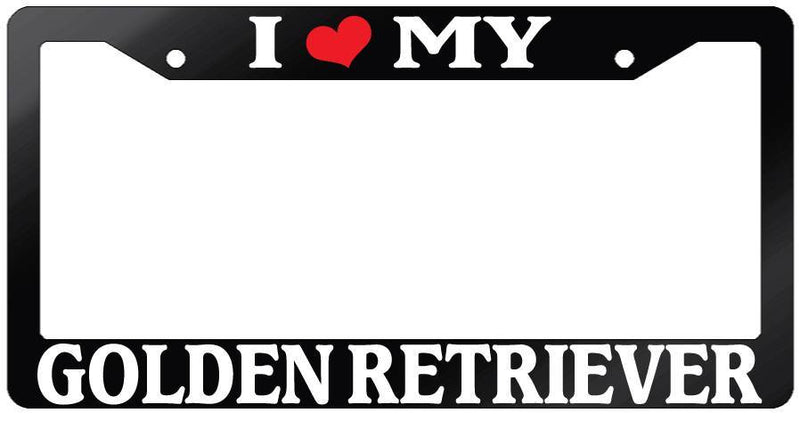 Glossy Black License Plate Frame I HEART MY GOLDEN RETRIEVER Auto Accessory 409  Mod-GRAPH9856236-7520