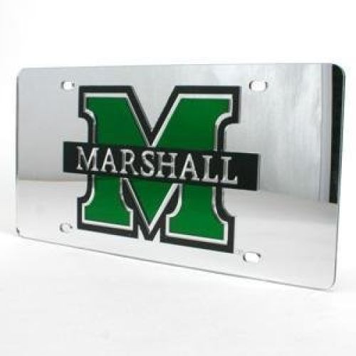 NCAA Marshall Thundering Herd Inlaid Acrylic License Plate - Silver