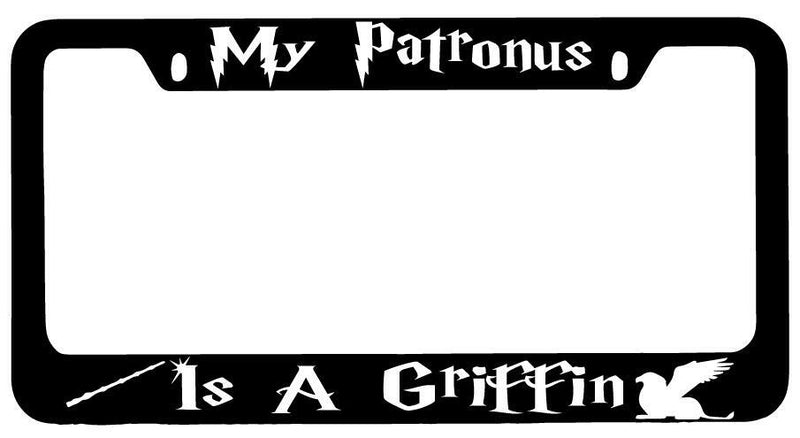 My Patronus Is A Griffin Black METAL License Plate Frame Auto For Harry Potter  Mod-GRAPH9856236-9691