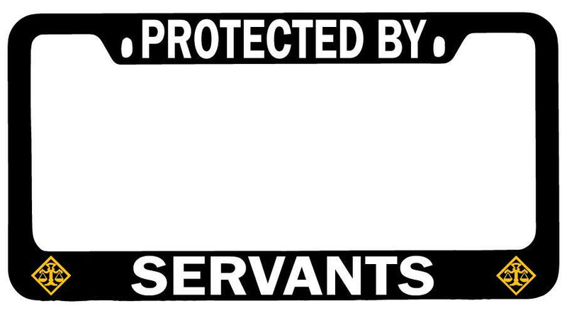 Protected By Servants (Ruler) Black METAL License Plate Frame Auto Fate  Mod-GRAPH9856236-8348