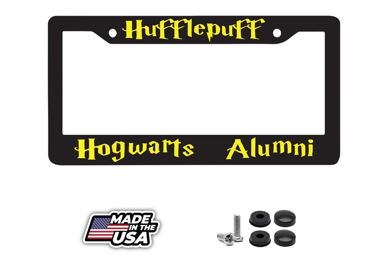 Hufflepuff for Hogwarts Alumni for Harry Potter Fans Black License Plate Frame