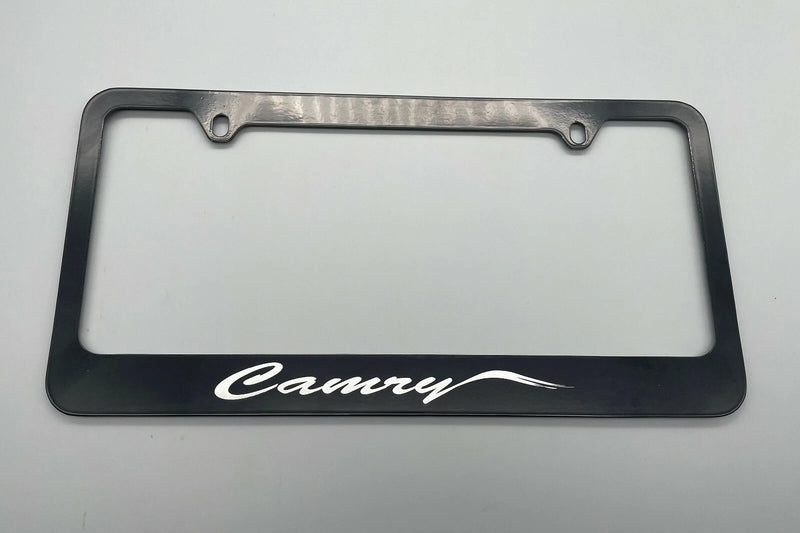Toyota Camry Black License Plate Frame with Laser Engraved fit toyota, Stainless Steel, Front, Road Legal, Car