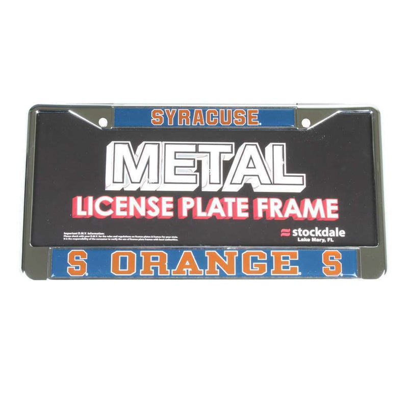 NCAA Syracuse Orangemen License Plate In Chrome