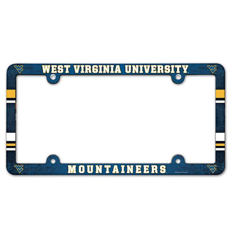 NCAA West Virginia Mountaineers Plastic Full Color License Plate Frame