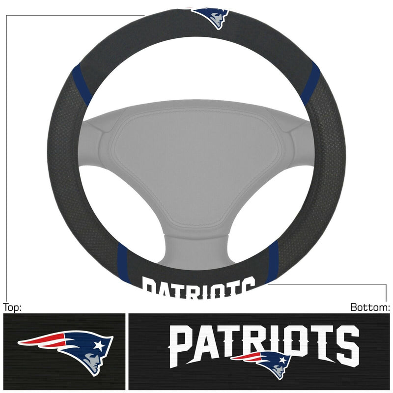 NFL New England Patriots Embroidered Steering Wheel Cover