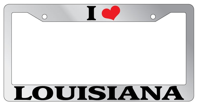 Chrome METAL License Plate Frame I HEART LOUISIANA Auto Accessory 1655  Mod-GRAPH9856236-8217