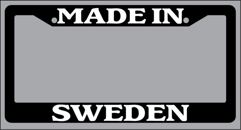 Black License Plate Frame "Made in Sweden" Auto Accessory Novelty  Mod-GRAPH9856236-2995