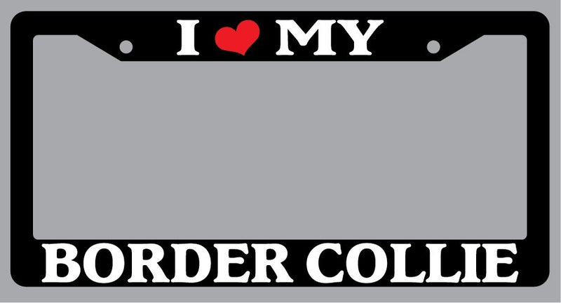 Black License Plate Frame I Heart My Border Collie Auto Accessory Novelty 295  Mod-GRAPH9856236-2686