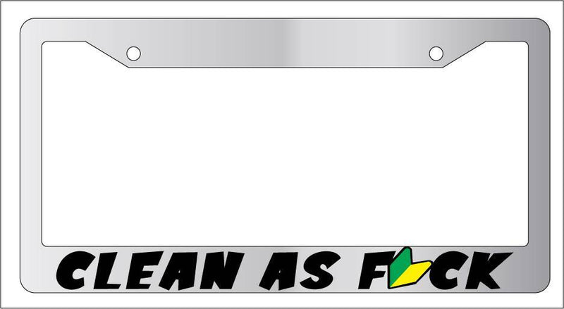 Chrome License Plate Frame CLEAN AS FCK(For JDM) Auto Accessory  Mod-GRAPH9856236-5414