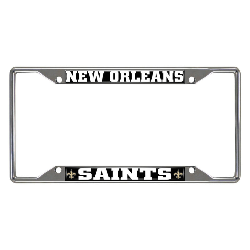 NFL New Orleans Saints Chrome Metal License Plate Frame