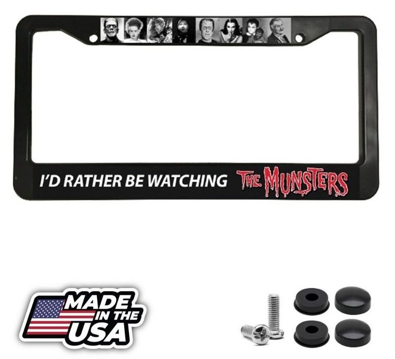 THE MUNSTERS Frankenstein TV monster VAMPIRE Black License Plate Frame NEW