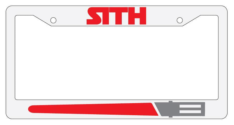 Sith RED White Plastic License Plate Frame SW  Mod-GRAPH9856236-4001