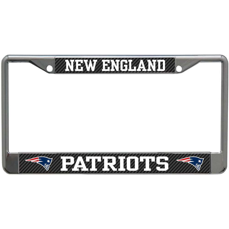 NFL New England Patriots Metal License Plate Frame - Carbon Fiber