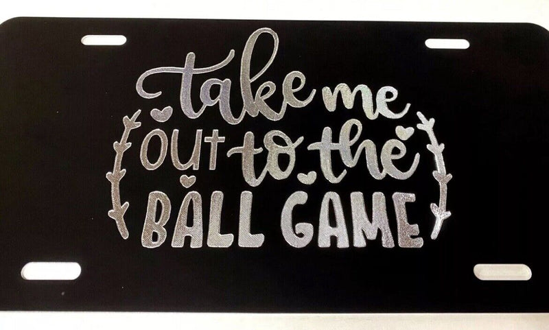 NEW Baseball Mom Dad Fan Diamond Etched Engraved License Plate Car Tag Gift