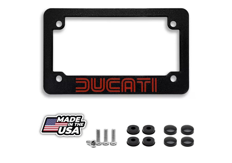 For Ducati Motorcycles Retro Textured Motorcycle License Plate Frame (RED)
