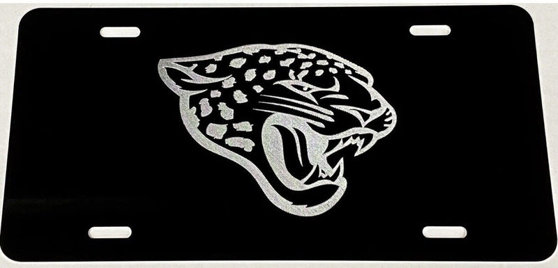 True Engraved Jacksonville Jaguars Car Tag Diamond Etched Front License Plate