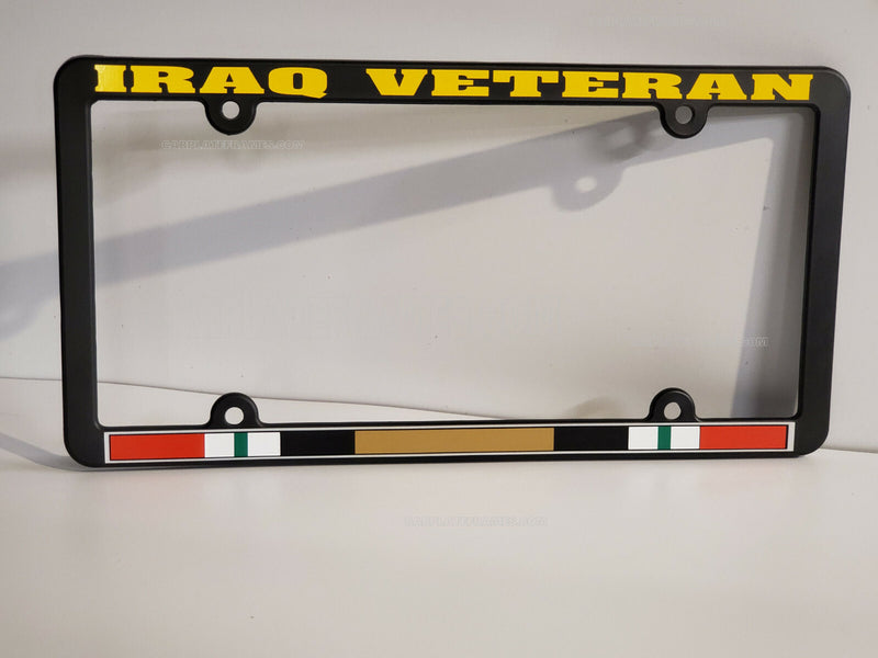 THIN STYLE plastic IRAQ VETERAN war service ribbon medal war License Plate Frame