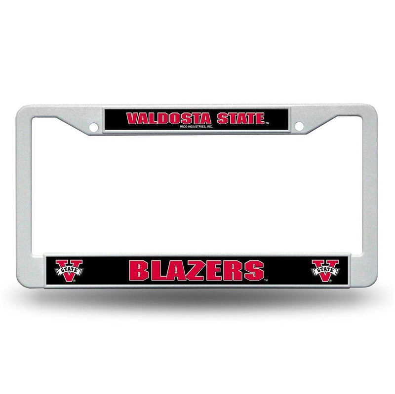 NCAA Valdosta State Blazers White Plastic License Plate Frame