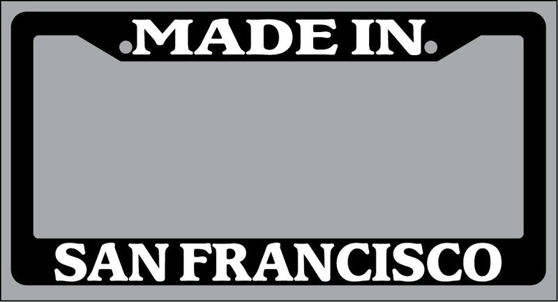 Black License Plate Frame "Made in San Francisco" Auto Accessory Novelty 2638  Mod-GRAPH9856236-2987