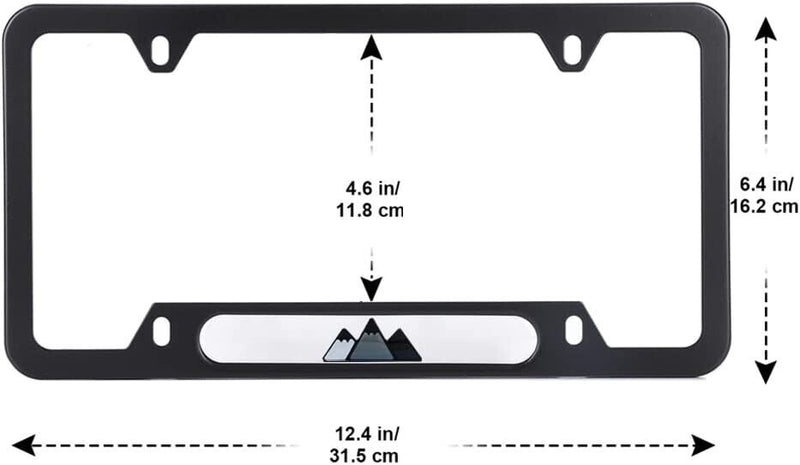 2 Toyota retro Mountain TRD 3 colors Stainless Steel license plate frame Grey