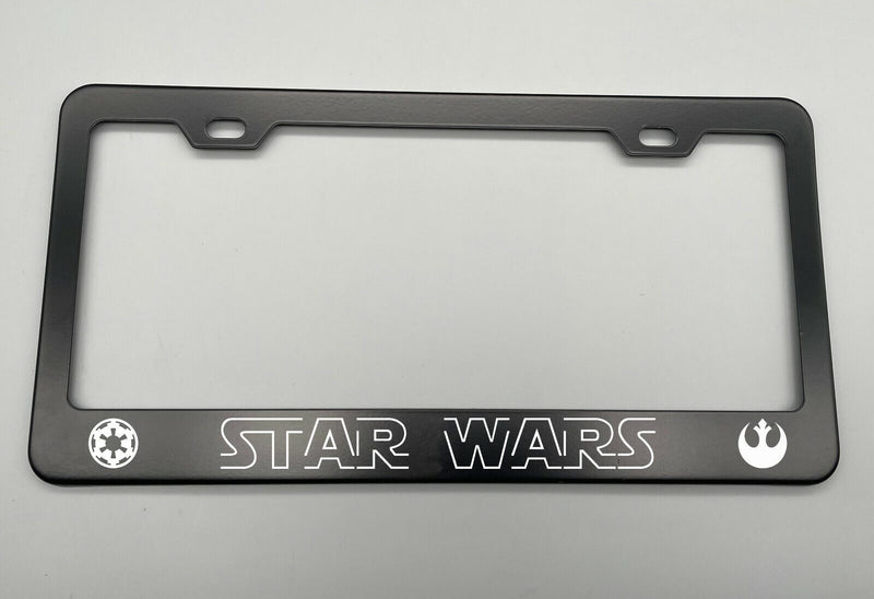 Black Holder for License Plate License Plate Holder Laser Engraved For Star Wars Black Stainless Metal License Plate Frame