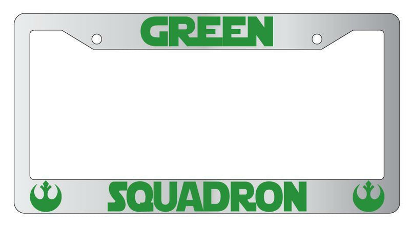 Green Squadron Chrome Plastic License Plate Frame SW  Mod-GRAPH9856236-5168