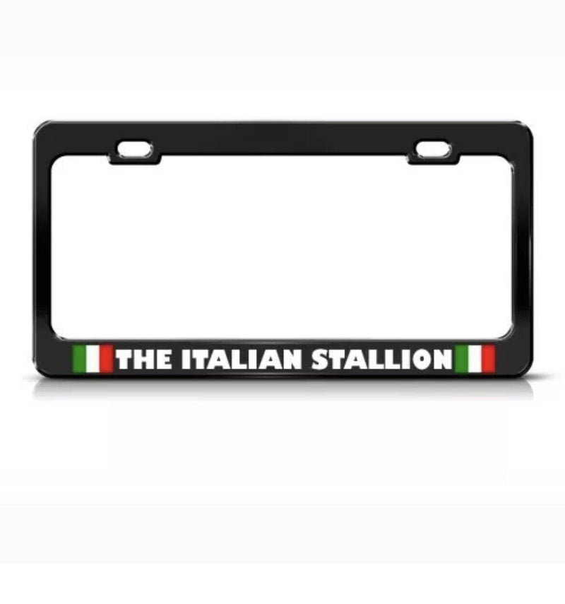 License Plate Frame Italian Stallion Italy Flag Humor Funny Car Accessories