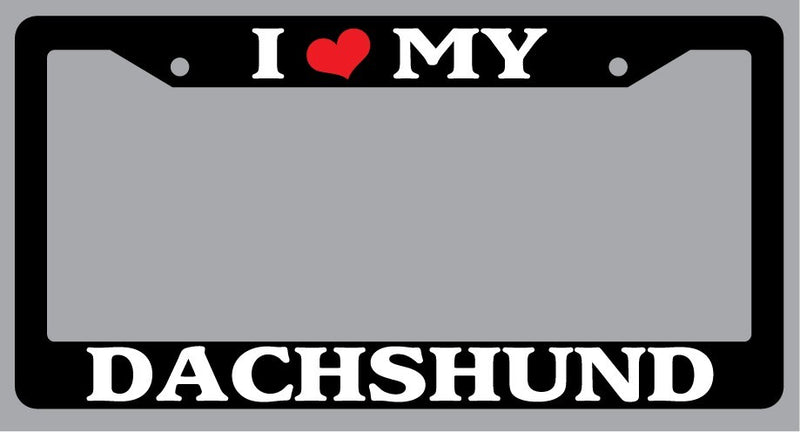 Black License Plate Frame I Heart My Dachshund Auto Accessory Novelty 363  Mod-GRAPH9856236-2672