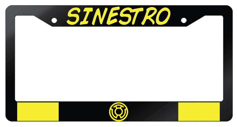 Sinestro Glossy Black Plastic License Plate Frame DC  Mod-GRAPH9856236-6993